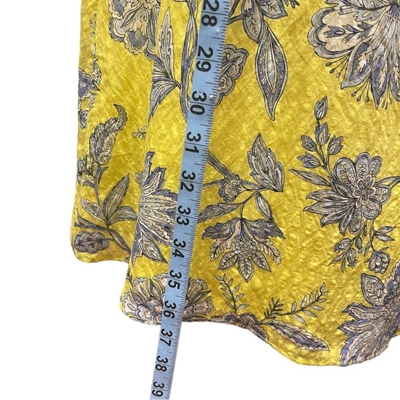 LOFT Trellis Yellow Floral Garden‎ Ruffle Midi Dress Women's XSP - Picture 7 of 13